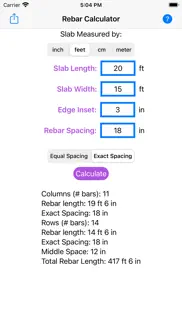 rebar grid calculator iphone images 3