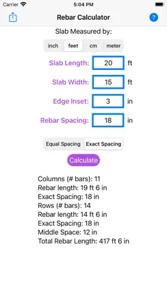Rebar Grid Calculator iPhone image 3