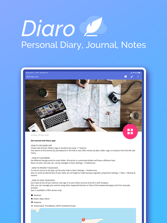 ‎Diary, Journal, Notes - Diaro Screenshot