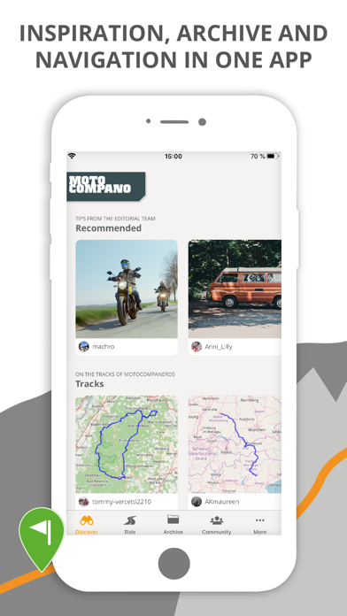 motocompano route & road trip Screenshot