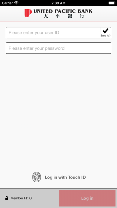 United Pacific Bank Business Screenshot