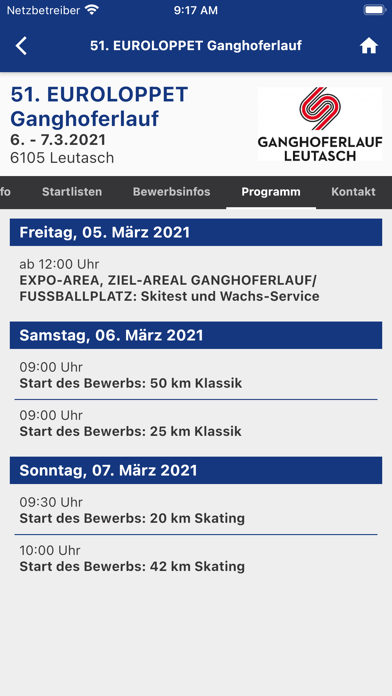 RaceTimePro App Screenshot