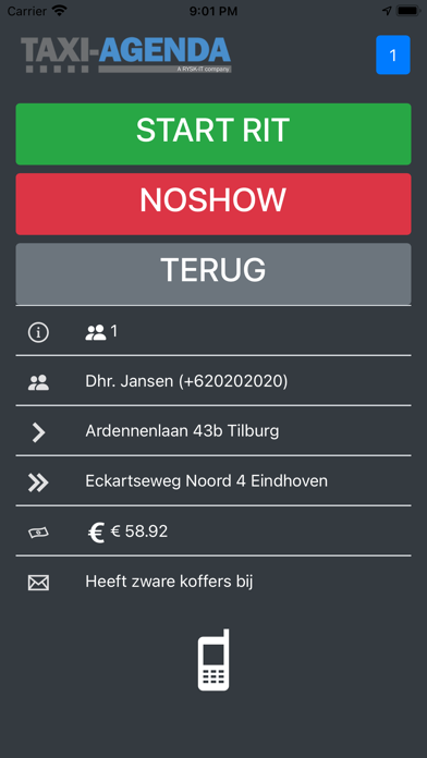 Taxi-agenda.com driver Screenshot