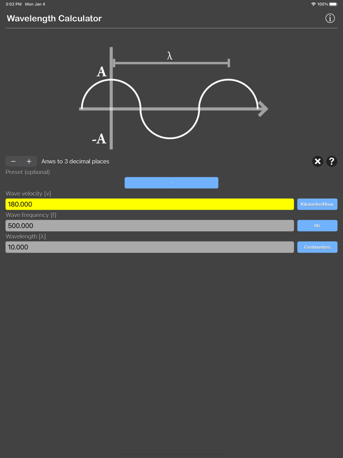 Wavelength Calculator