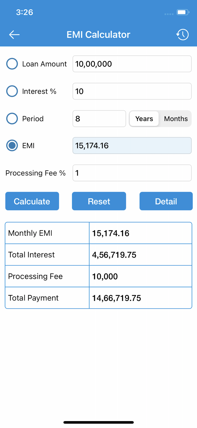 EMI Calculator  Loan Manager