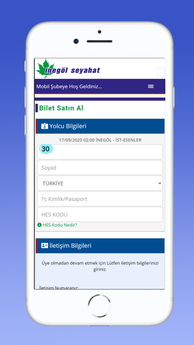 İnegöl Seyahat Otobüs  Bileti Screenshot