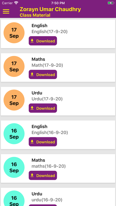 The NGS School Diary Screenshot