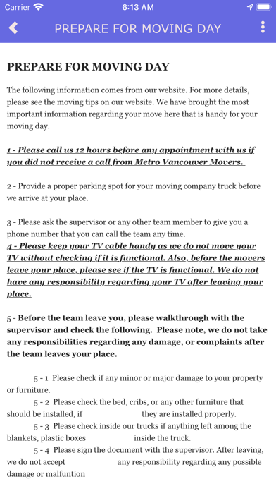 METRO VANCOUVER MOVERS Screenshot