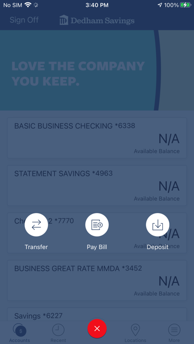 Dedham Savings for Business Screenshot