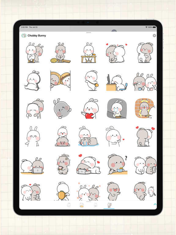 Chubby Bunny Animated iPad screenshot 5 - Stickers app
