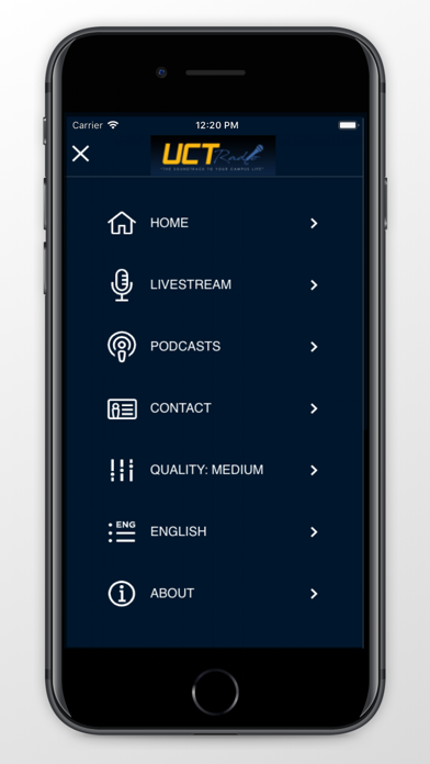 UCT Radio Screenshot