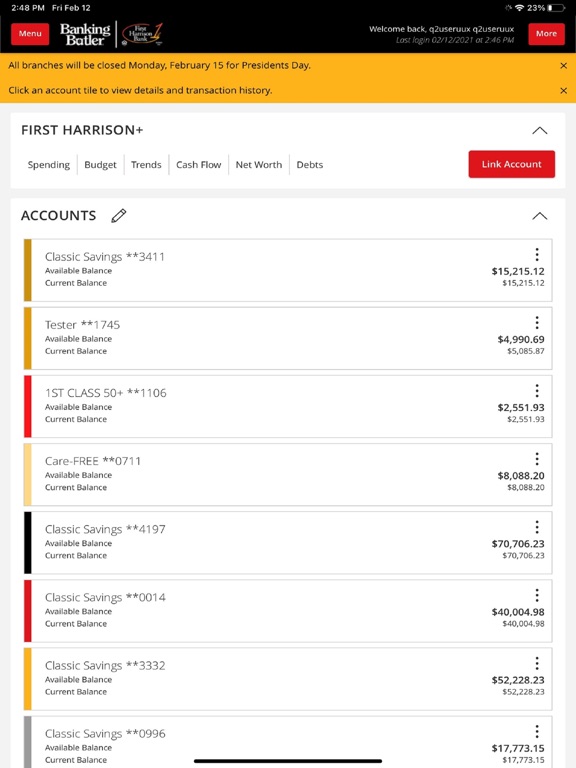 First Harrison Mobile iPad screenshot 4 - Finance app