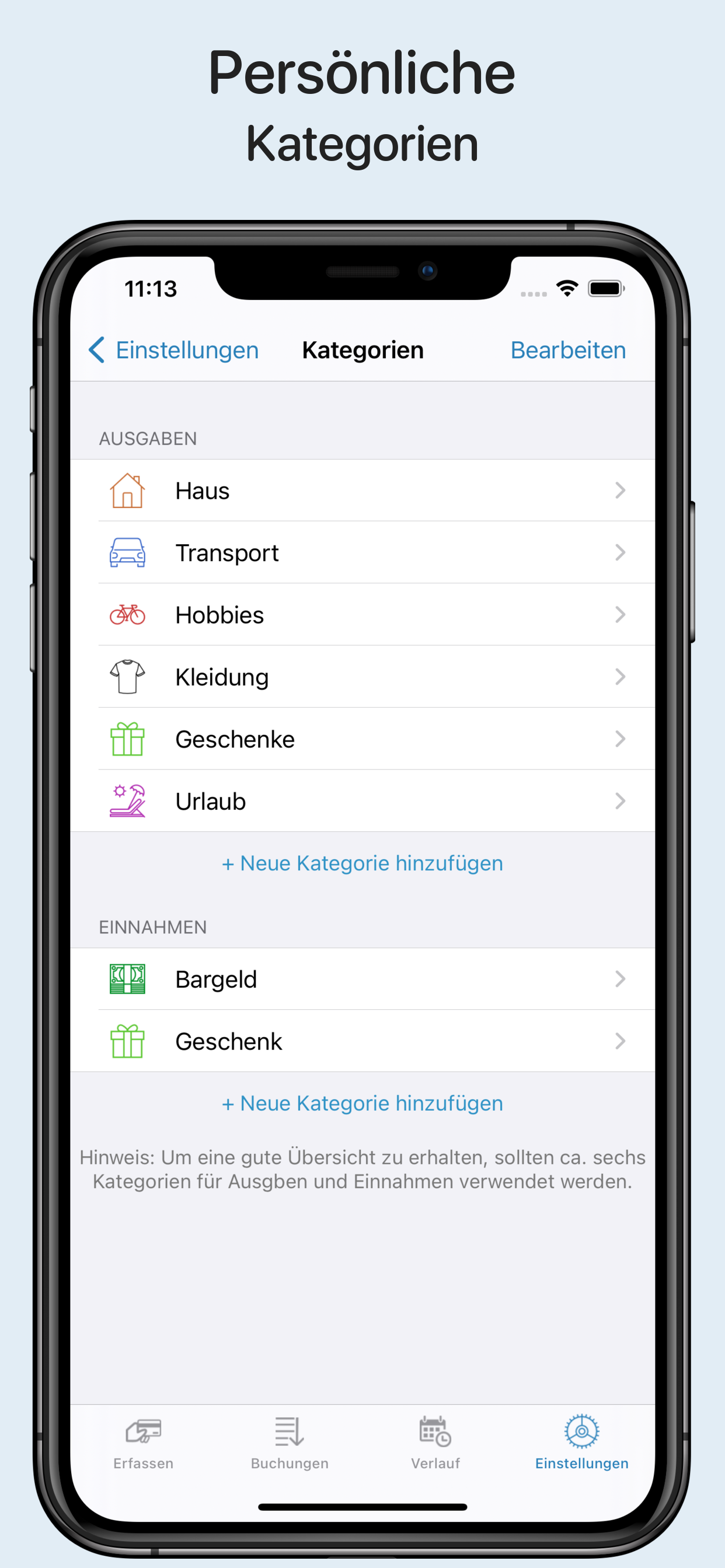 myMoney - Haushaltsbuch