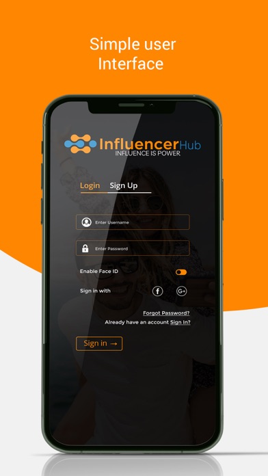Influencer Hub Screenshot