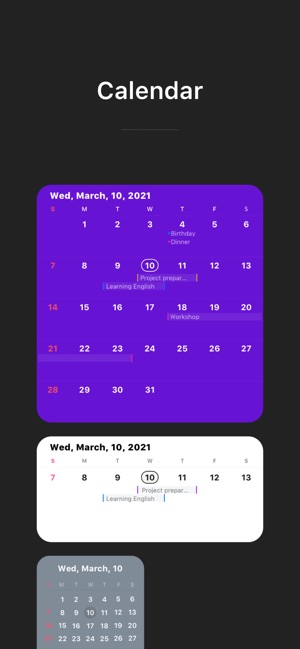 Widget Calendar