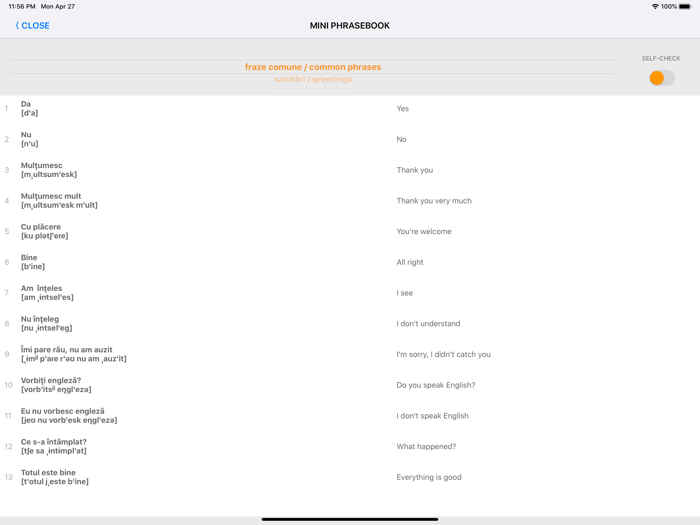 Learn Romanian words with ST