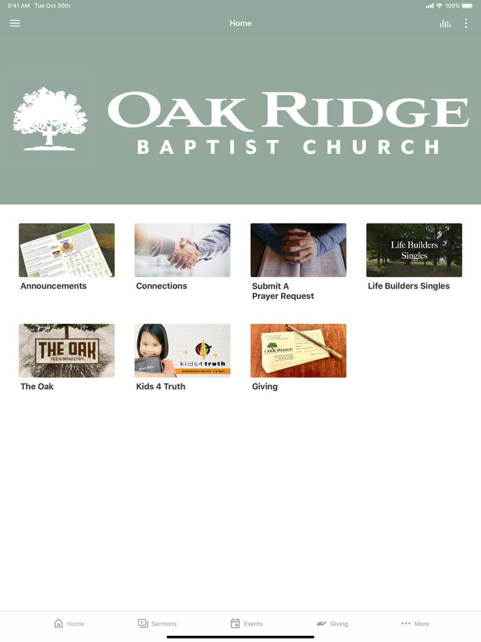 Oak Ridge Baptist Church Inc