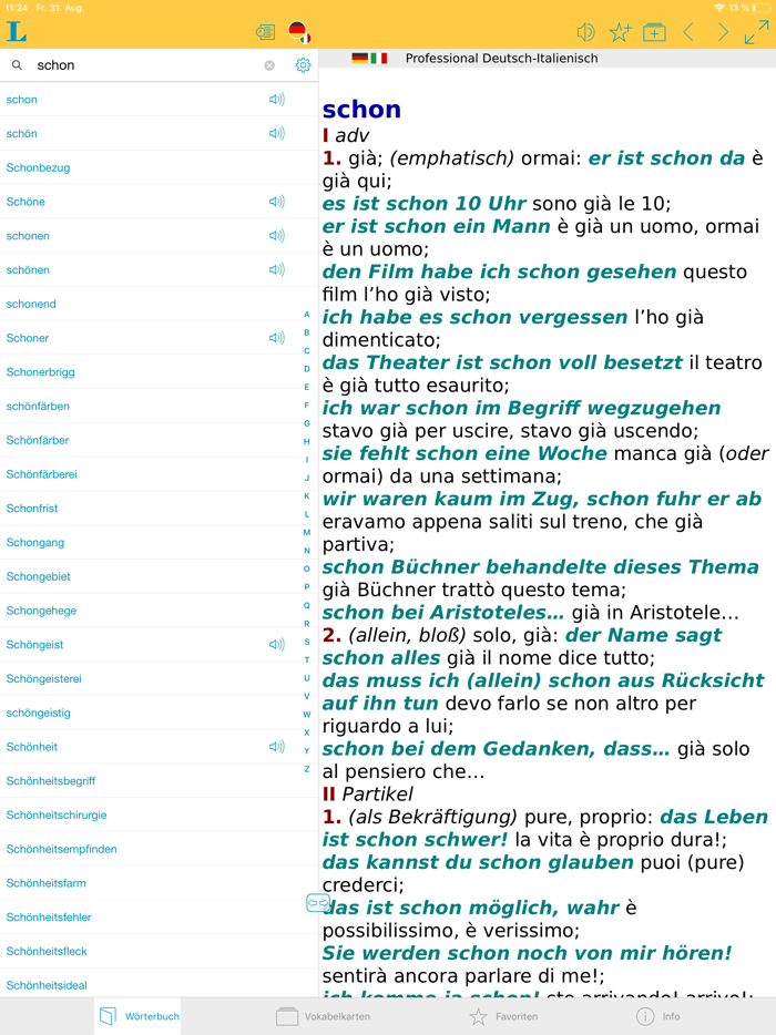 German Italian XL Dictionary