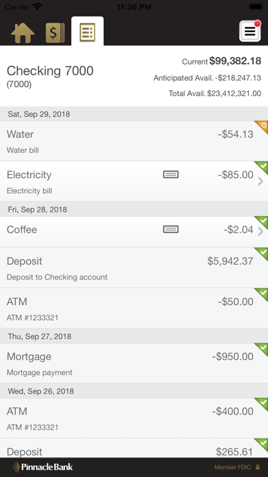 Pinnacle Bank Mobile Business Screenshot
