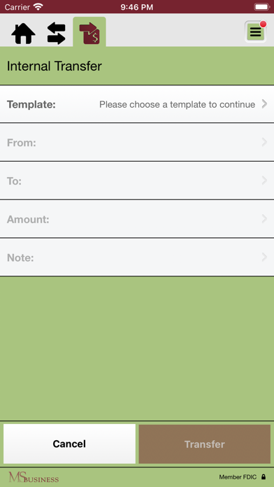 Monson Savings Biz Banking Screenshot