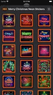 merry christmas neon stickers iphone screenshot 3