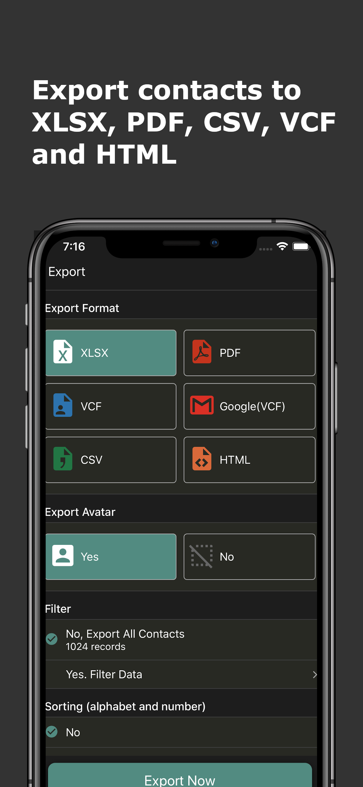 Export Contacts - Easy Backup