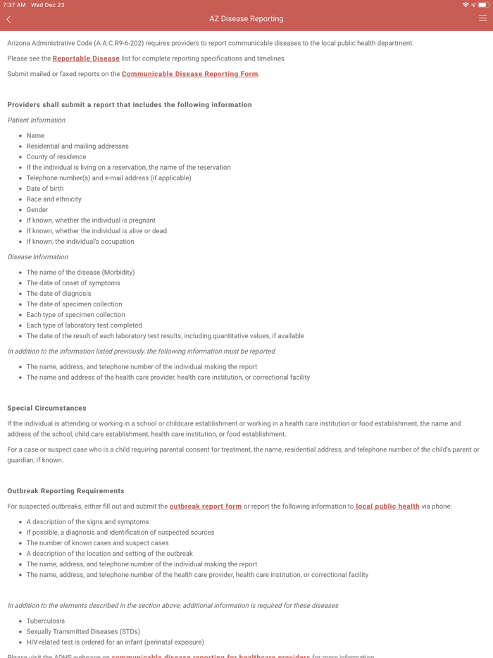 AZ Infectious Disease Resource