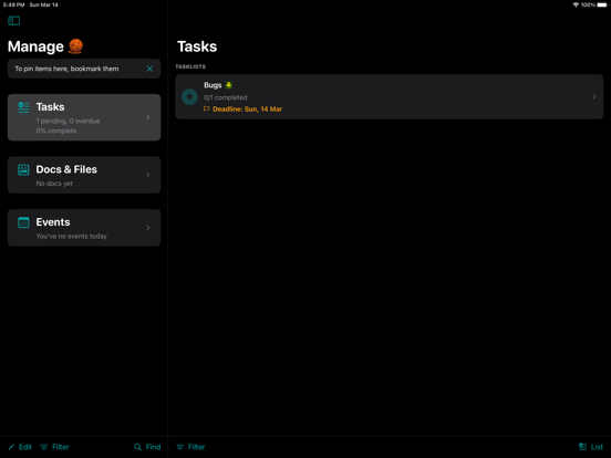 Screenshot #5 pour Manage: Tasks, Docs & Events