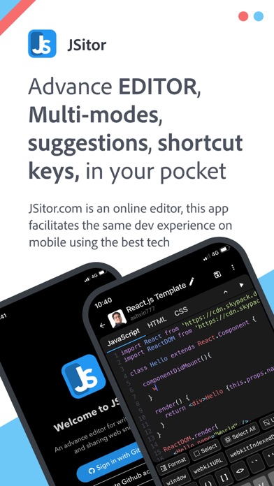 Screenshot #1 pour JSitor - JS, HTML & CSS Editor