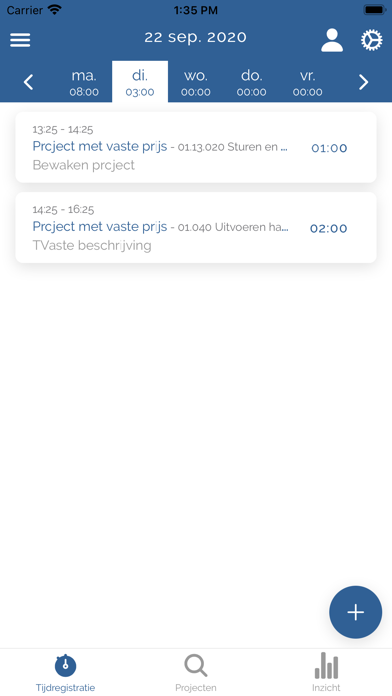Tijdregistratie App - Tr-app Screenshot
