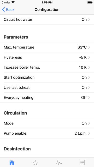 BWC for heating system Screenshot