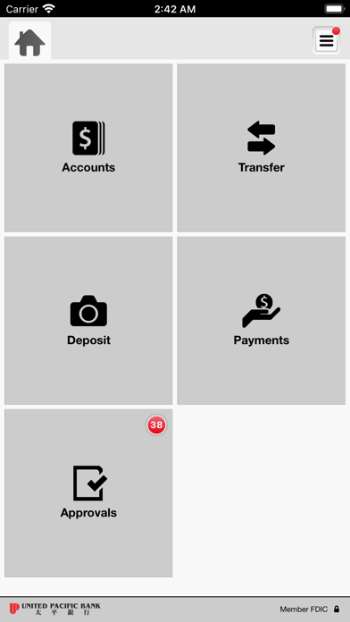 United Pacific Bank Business Screenshot