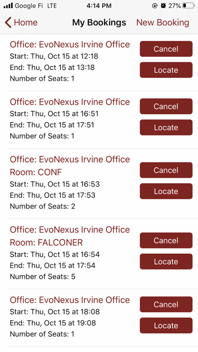 InMapz Office Spaces Booking Screenshot