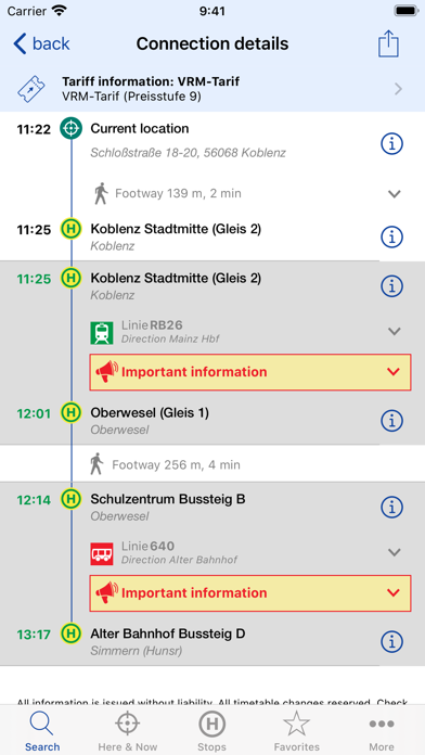 VRM Timetable & Tickets Screenshot