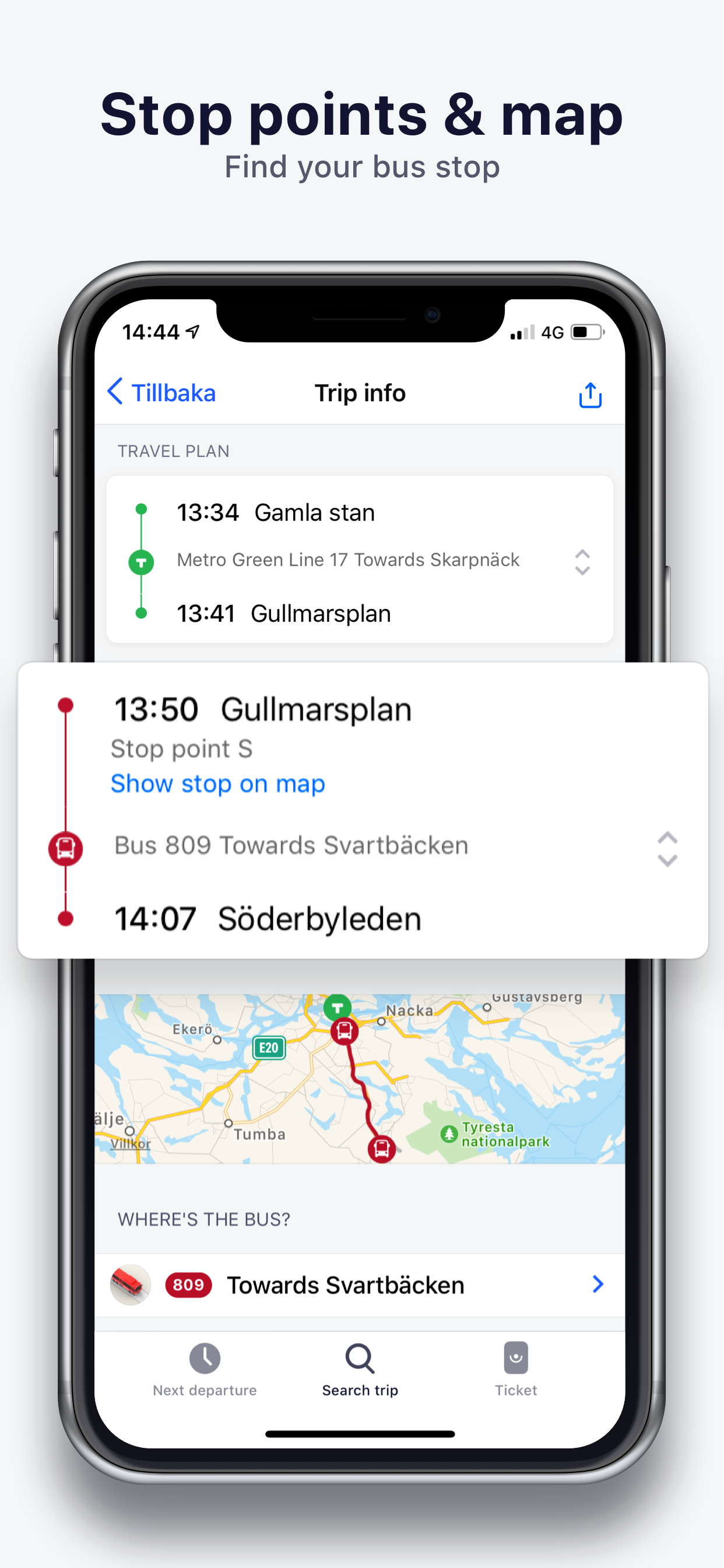 Res i STHLM:SL journey planner