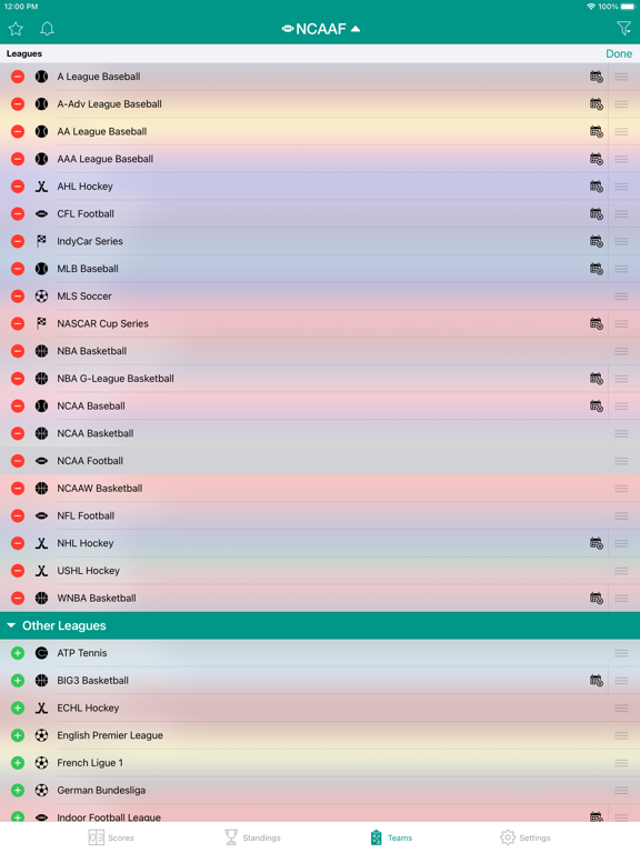 Sports Scores and Schedules iPad screenshot 5 - Sports app