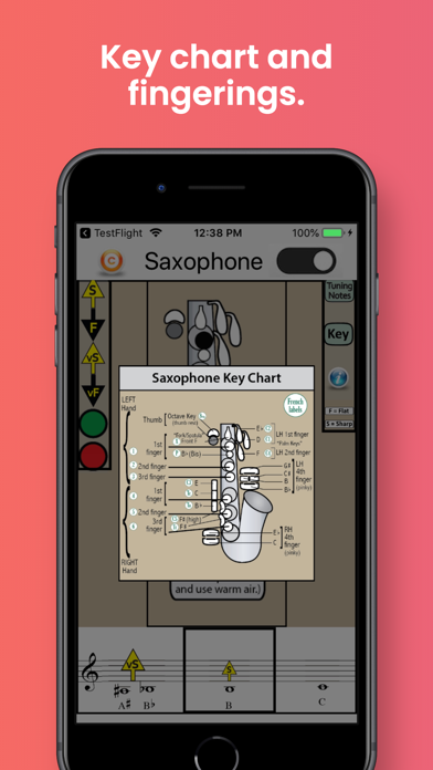 Saxophone Fingering & Tuning Screenshot