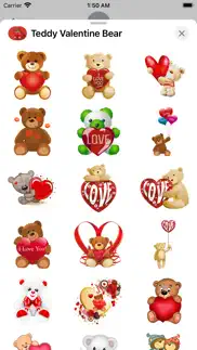 teddy valentine bear stickers iphone screenshot 2