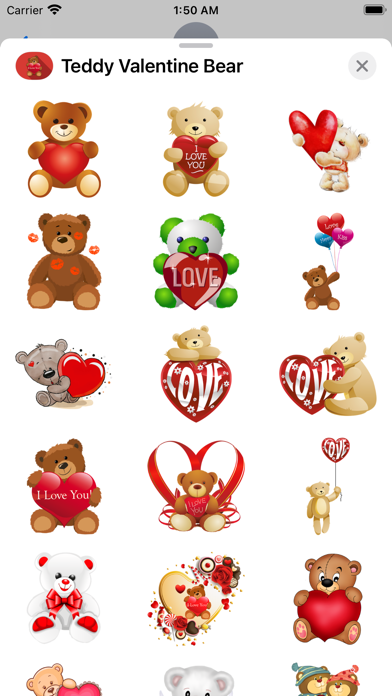 Teddy Valentine Bear Stickers Screenshot