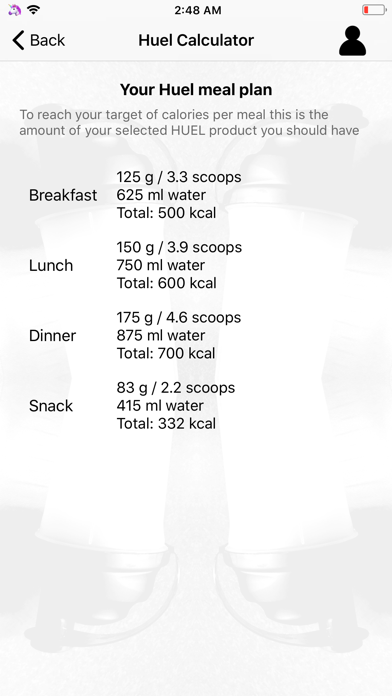 Huel Calculator Screenshot