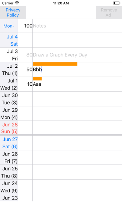 Daily Graph Notes Diary Screenshot