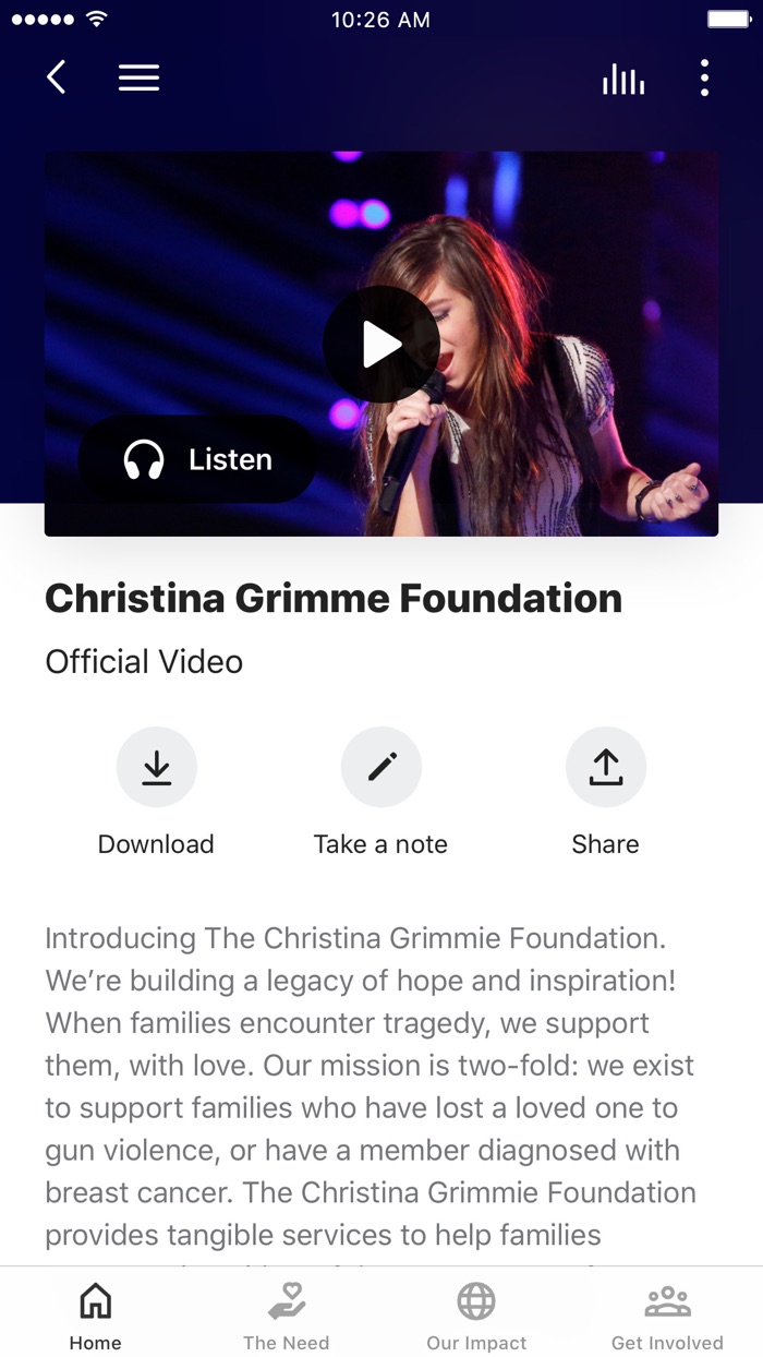 Christina Grimmie Foundation.