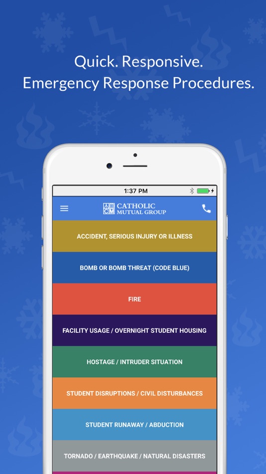 #1. Emergency Response Procedures (iOS) By: Catholic Mutual Relief Society of America