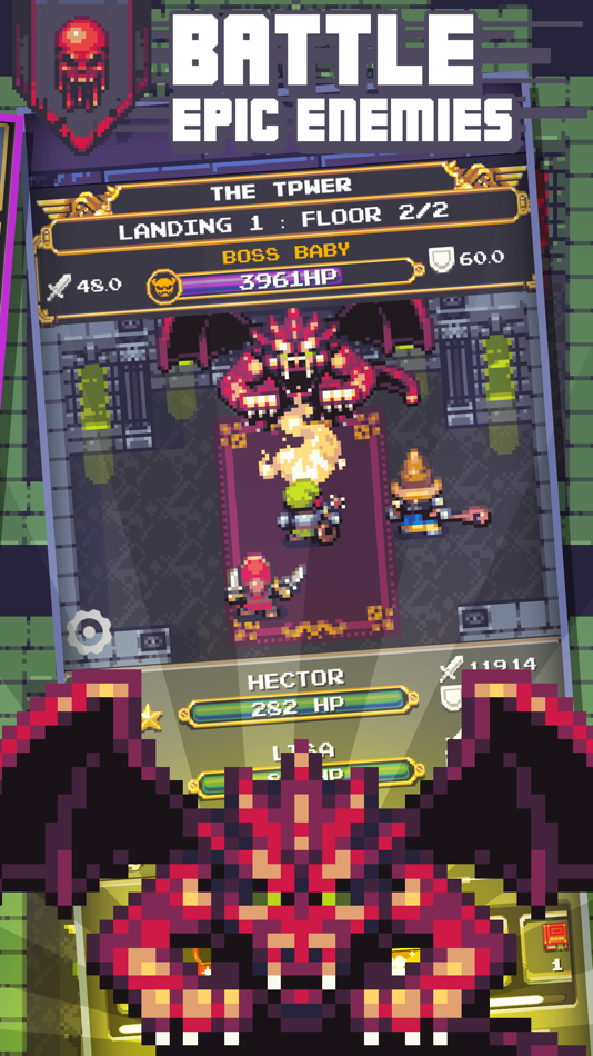 #7. Dungeoning: Epic Idle RPG (iOS) Podle: Gunslinger Studios Inc.