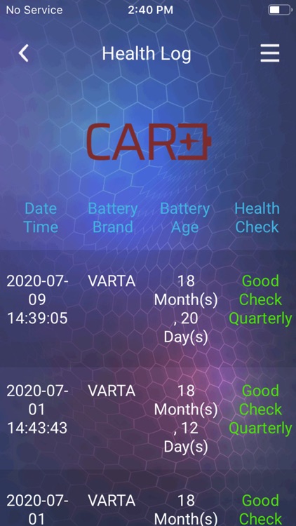 Car+ Battery Sensor