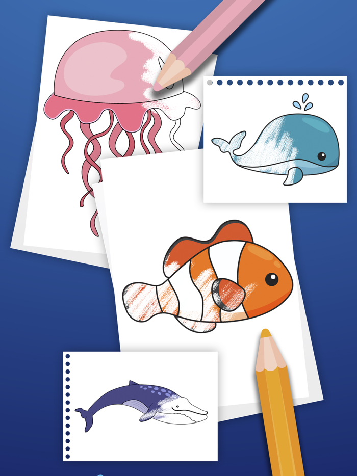 Sea Animal Coloring Book Game