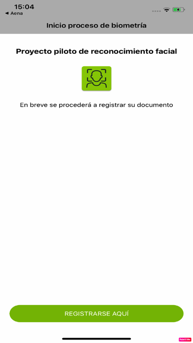 Screenshot #1 pour Aena. Registro biométrico