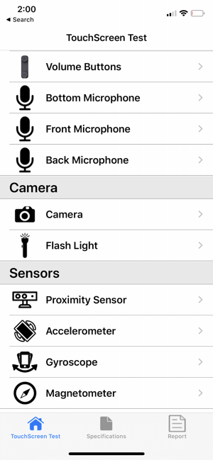 ‎Touchscreen Test Screenshot