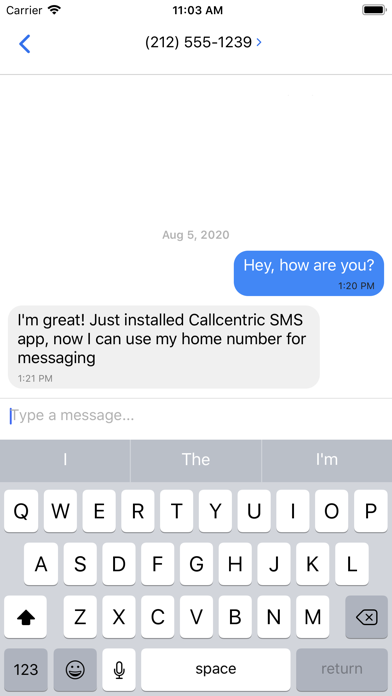Callcentric SMS Screenshot