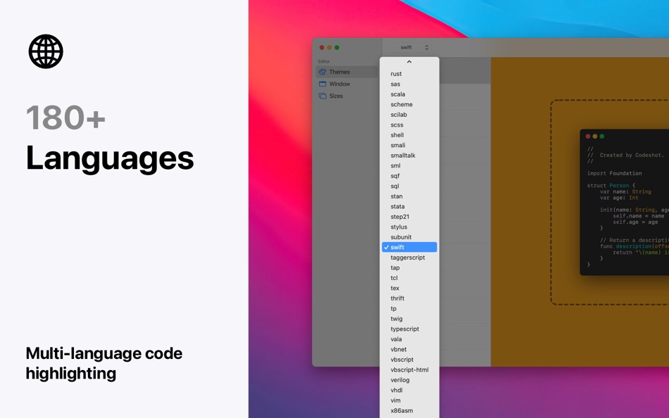 #7. Codeshot (macOS) By: Sarun Wongpatcharapakorn